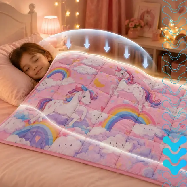 Isomedix Verzwaringsdeken voor kinderen 3 kg - roze 100 x 150 cm met 7 lagen en glazen microbolletjes