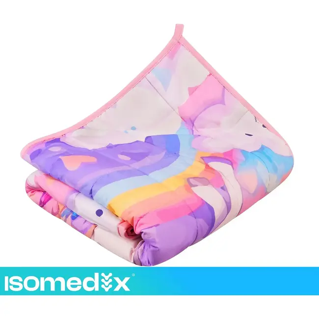 Isomedix Verzwaringsdeken voor kinderen 3 kg - roze 100 x 150 cm met 7 lagen en glazen microbolletjes