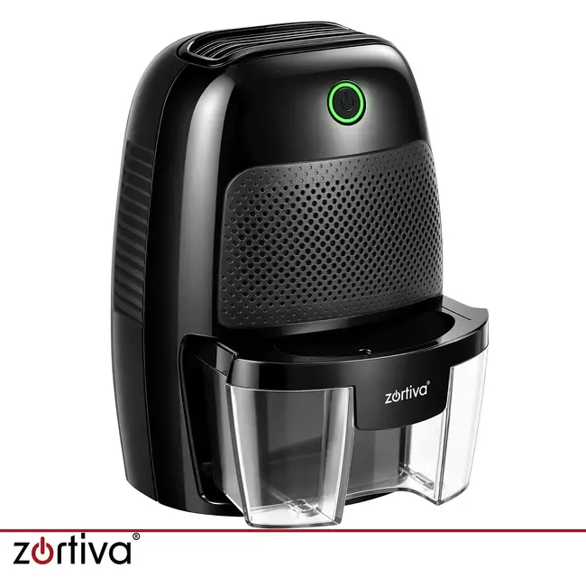 Zortiva Luchtontvochtiger 300 ml/24 uur - zwart, 600 ml reservoir, LED-indicatie en automatische stop