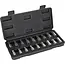GEKO Olieaftapplug doppenset 18-delig - 3/8 inch, staal 50BV30 en verschillende dopprofielen