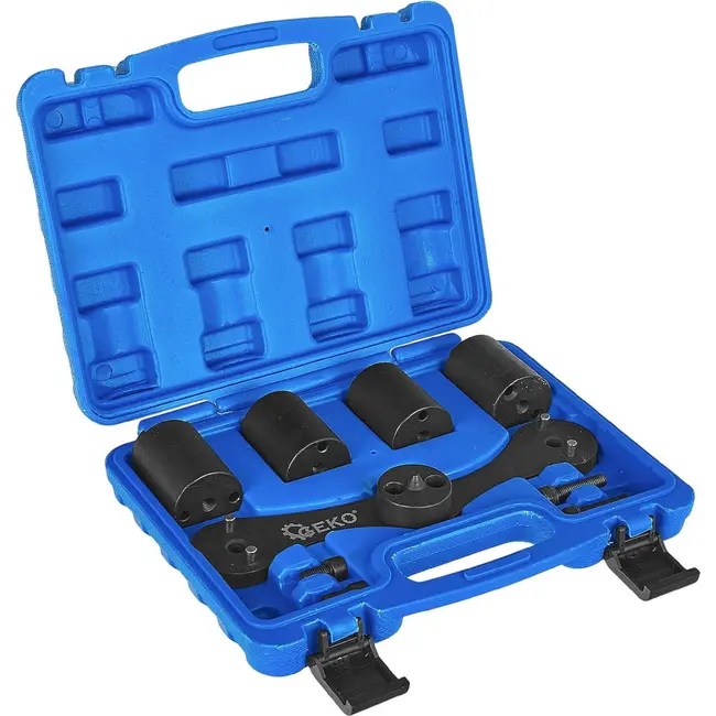 GEKO Blokkeerset voor balansassen BMW N47 B47 B48 - 4 adapters en basisplaat voor motoronderhoud