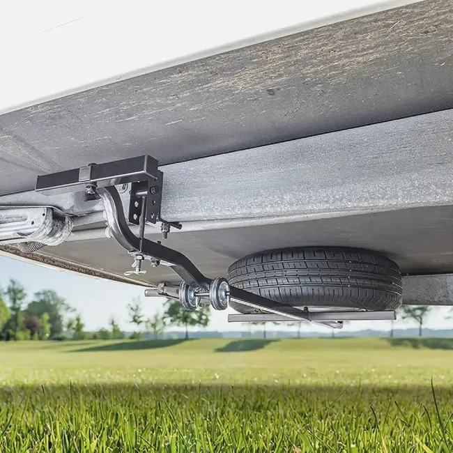 ProPlus Reservewielhouder onder caravan met wielen voor chassis 1300-1850 mm en reservewiel tot 23 kg