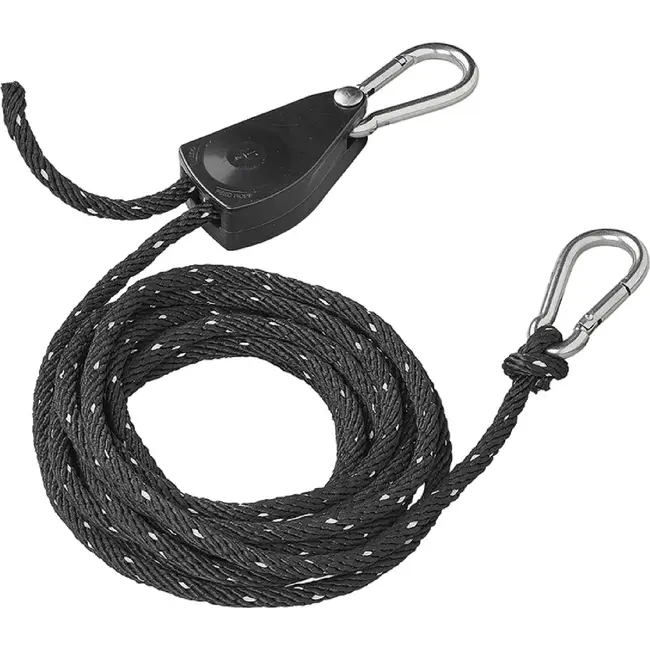 ProPlus Scheerlijn met katrol 360 cm en 6 mm nylon koord met reflecterende strepen voor camping