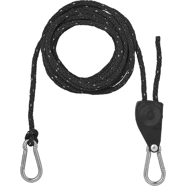 ProPlus Scheerlijn met katrol 360 cm en 6 mm nylon koord met reflecterende strepen voor camping