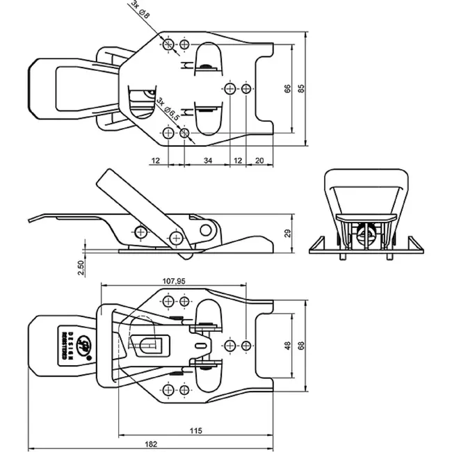 ProPlus Spansluiting ZB-04C met hefboom van staal - 500 daN voor aanhangerkleppen en trailers