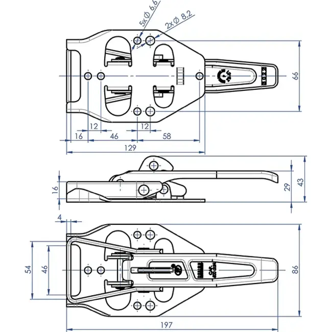 ProPlus Spansluiting ZB-04A van staal - 197 x 86 x 4,3 mm - 500 daN