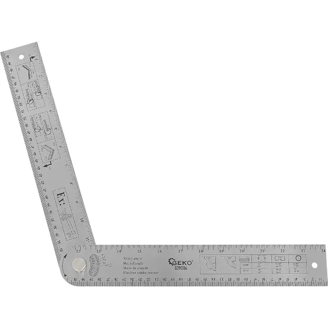 GEKO Verstelbare timmermanshoekmeter 600 mm met 180° schaal en vergrendelknop