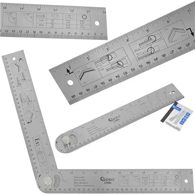 GEKO Verstelbare timmermanshoekmeter 600 mm met 180° schaal en vergrendelknop