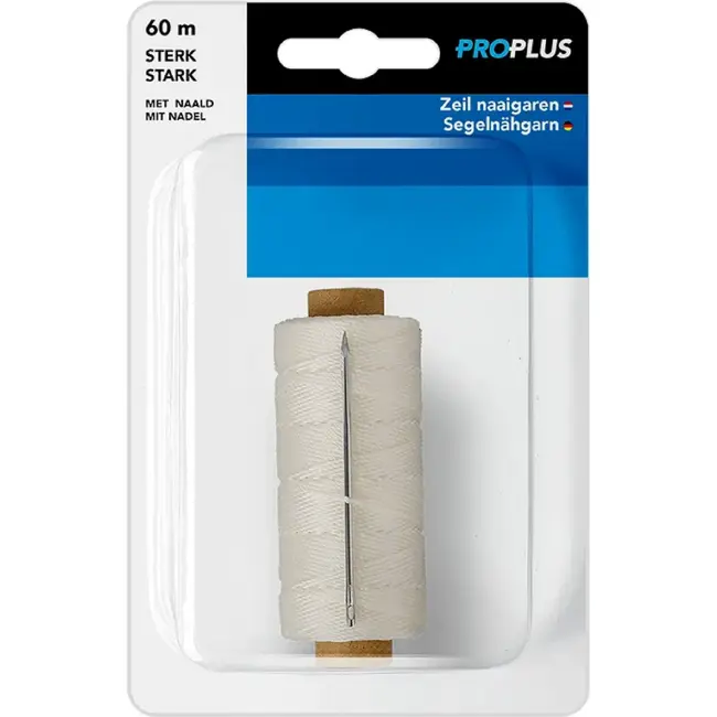 ProPlus Zeilnaaigaren sterk 60 m met naald voor tent- en zeildoek