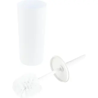 Benson Witte wc-borstel met hoge ronde houder voor het toilet thuis