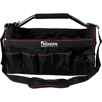 Benson Gereedschapstas open 58 cm - zwart-rood met schouderriem