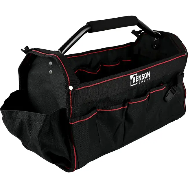Benson Gereedschapstas open 58 cm - zwart-rood met schouderriem
