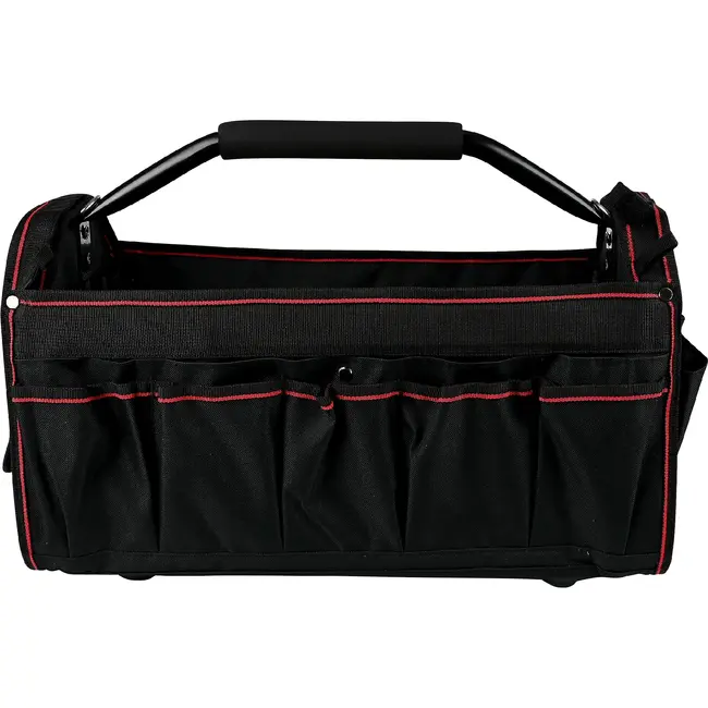 Benson Gereedschapstas open 58 cm - zwart-rood met schouderriem