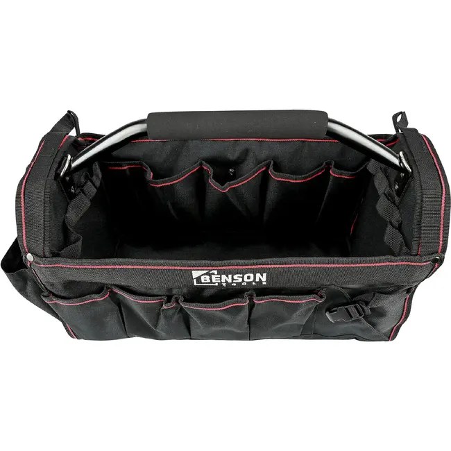 Benson Gereedschapstas open 58 cm - zwart-rood met schouderriem
