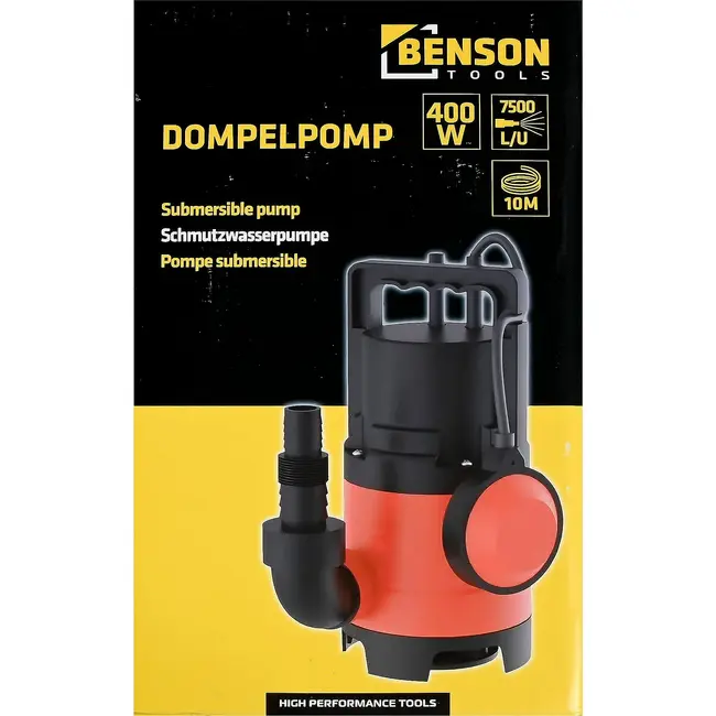 Benson Dompelpomp 400 W met capaciteit van circa 7500 liter per uur