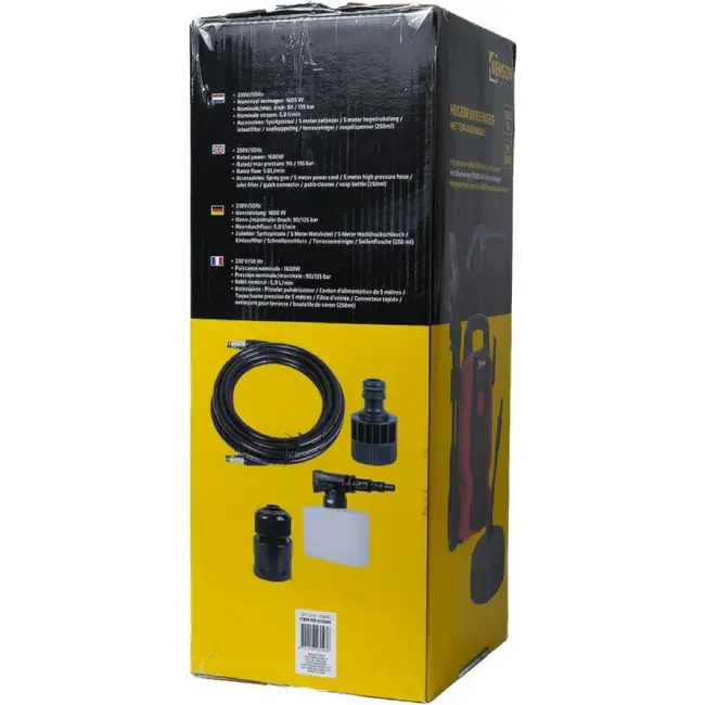 Benson Hogedrukreiniger 1600 W maximaal 135 bar met terrasreiniger en zeepdispenser van 250 ml