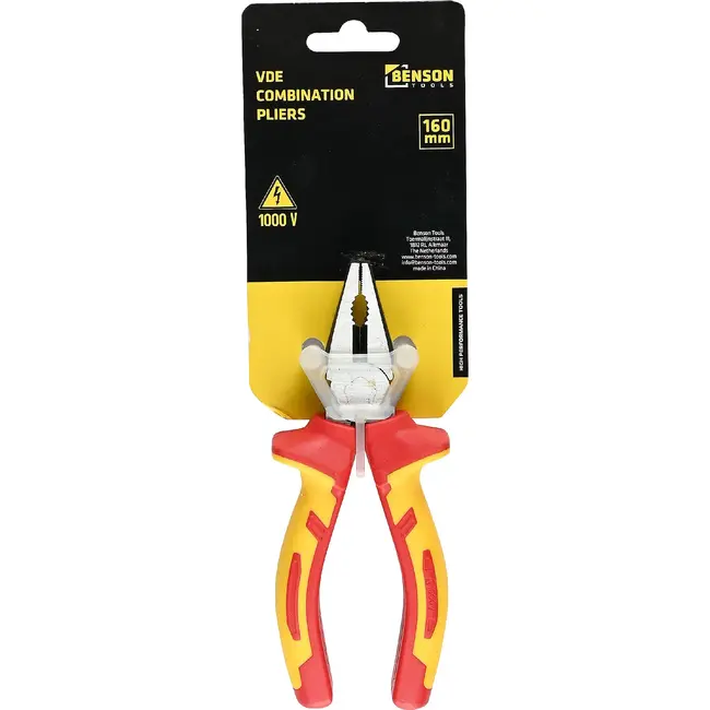 Benson VDE combinatietang 150 mm met geïsoleerde antislip handgrepen
