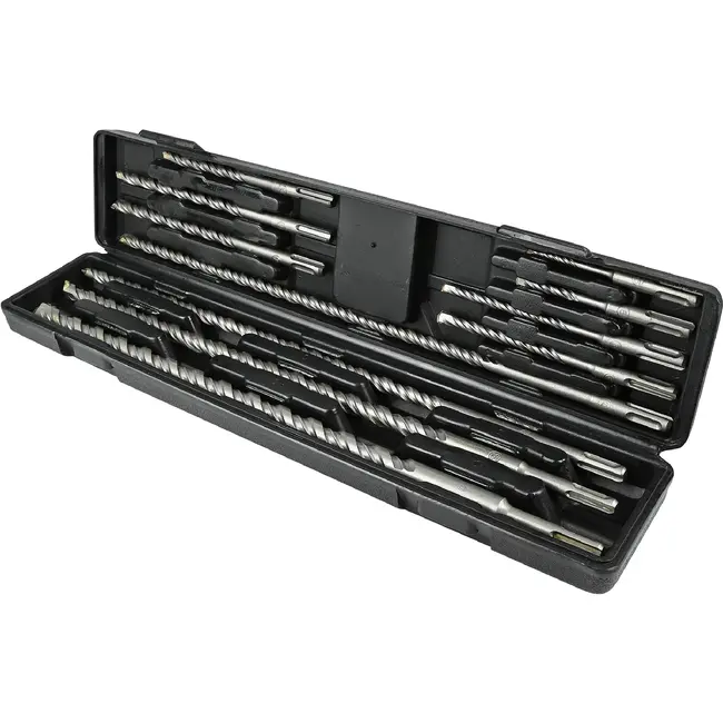 Merkloos SDS-plus boorset 11-delig - betonboren van 5 tot 20 mm en lengtes tot 450 mm, met koffer