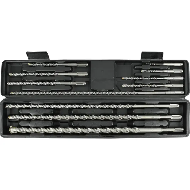 Merkloos SDS-plus boorset 11-delig - betonboren van 5 tot 20 mm en lengtes tot 450 mm, met koffer