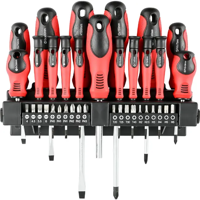 Benson Schroevendraaierset 37-delig met 16 schroevendraaiers, 20 CrV-bits en magnetische bithouder