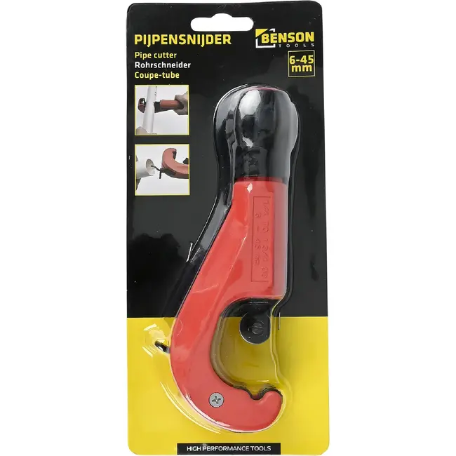Benson Pijpensnijder 6–45 mm met GCR15-snijmes en HSS-afbraammes voor PVC-, PP-, PU- en PE-buizen