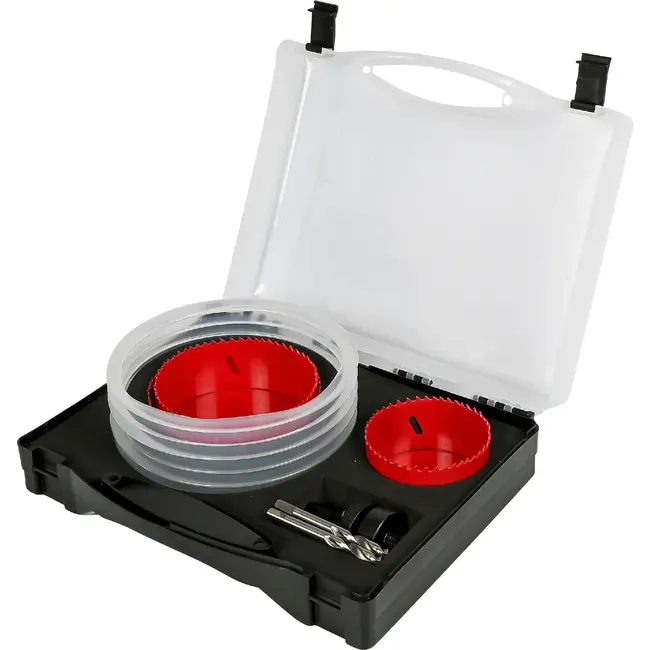 Benson Gatenzaagset 8-delig bi-metaal met gatzagen van 76, 102 en 108 mm, stofkap en opbergkoffer
