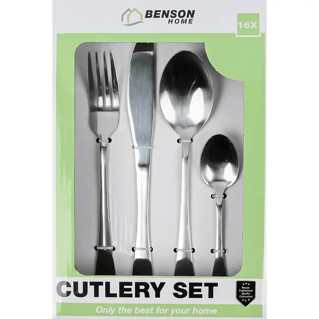 Benson Bestekset 16-delig RVS - vaatwasserbestendig voor 4 personen