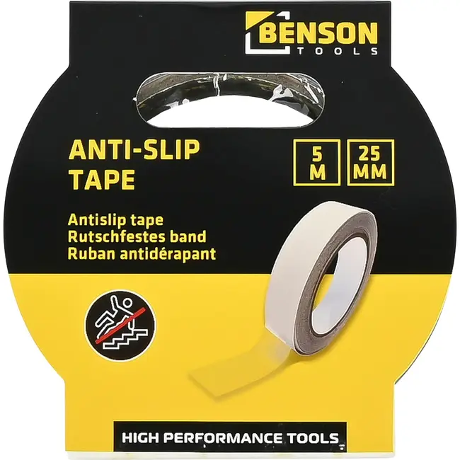 Benson Antisliptape transparant 25 mm x 5 m – Extra grip op trappen