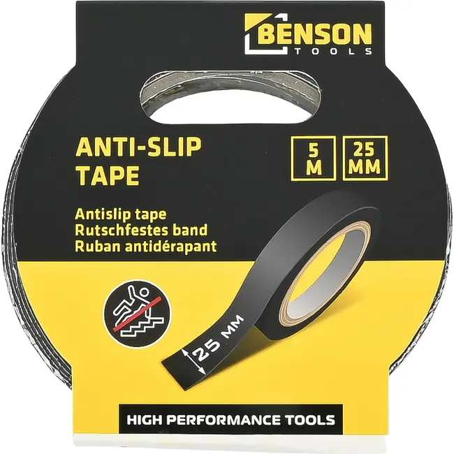 Benson Antisliptape zwart 25 mm x 5 m – Extra grip op trappen