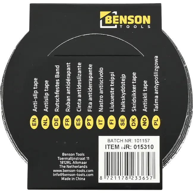 Benson Antisliptape zwart 25 mm x 5 m – Extra grip op trappen