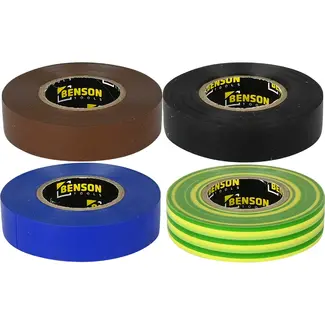 Benson PVC-tape 4-delig – 4 x 20 m – Verschillende kleuren voor klussen
