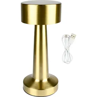 Benson LED Tafellamp dimbaar oplaadbaar touch goud - USB-C - metaal + ABS + PS - 21,1 cm - goud - voor elektrische klussen