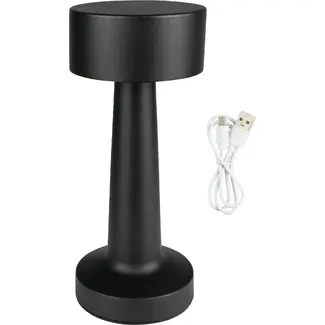 Benson LED Tafellamp dimbaar oplaadbaar touch zwart - USB-C - metaal + ABS + PS - 21,1 cm - zwart - voor elektrische klussen