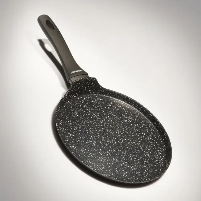 TIROSS Pannenkoekenpan 25 cm van aluminium met granietcoating voor inductie, gas en keramisch