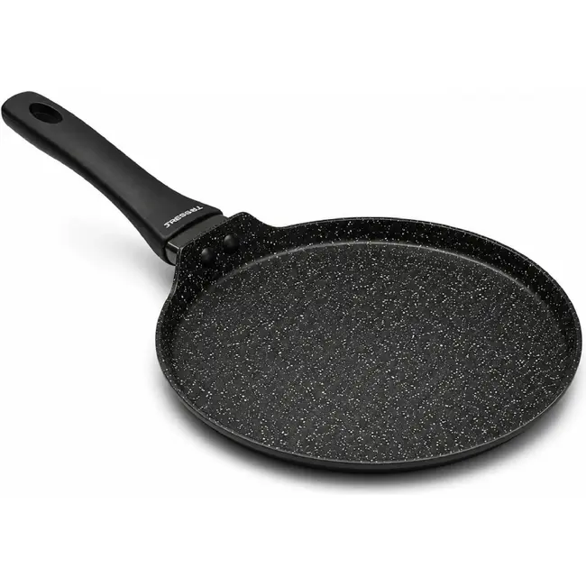 TIROSS Pannenkoekenpan 25 cm van aluminium met granietcoating voor inductie, gas en keramisch