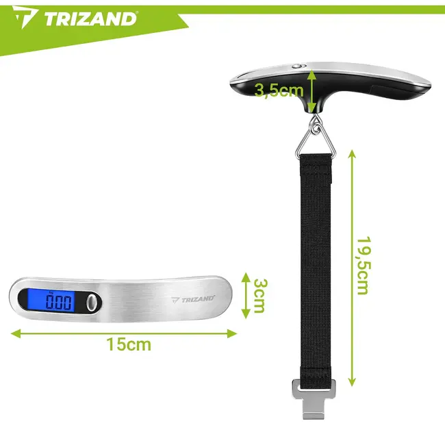 Trizand Digitale Bagageweegschaal 50 kg – LCD-display en Draagriem