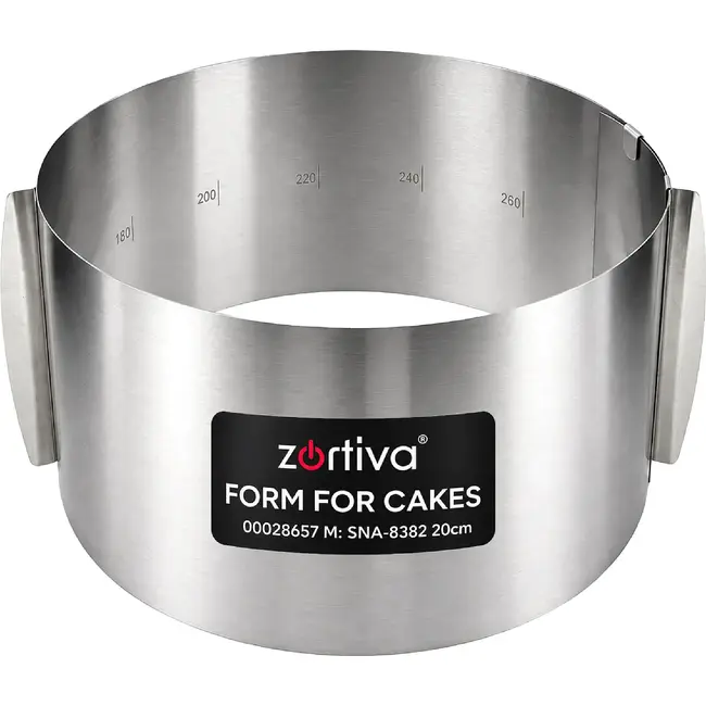 Zortiva Verstelbare Taartring 16-30 cm – RVS Bakring – 20 cm Hoog