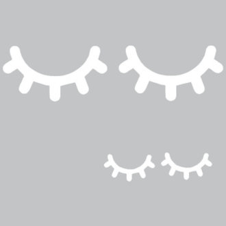 Muurstickers sleepy eyes wit