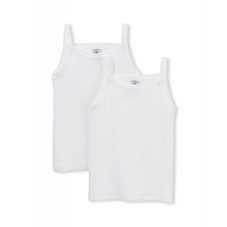 Petit Bateau Petit Bateau A01F9 set van 2 meisjeshemdjes met spaghettibandjes wit