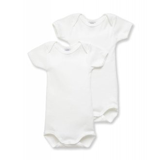 Petit Bateau Petit Bateau A01T4 set van 2 body's met korte mouwen wit