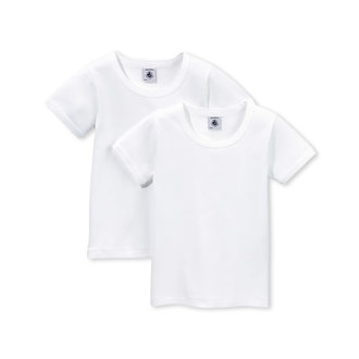 Petit Bateau Petit Bateau set van 2 meisjes T-shirts met korte mouwen wit
