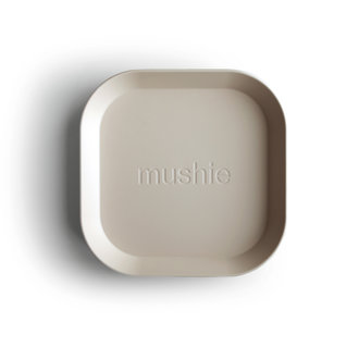 Mushie Mushie Square Plates (set of 2) ivory