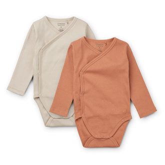 Liewood Liewood Hali body stocking ls 2-pack tuscany rose/sandy mix