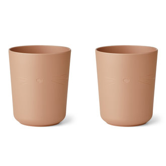 Liewood Liewood Stine cup 2 pack cat/pale tuscany Liewood Liewood Stine cup 2 pack cat/pale tuscany