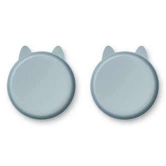 Liewood Liewood Mae plate 2 pack rabbit sea blue