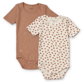 Liewood Liewood Yanni printed body stocking SS 2 pack floral/sea shell mix