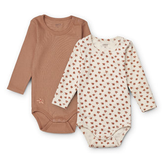 Liewood Liewood Yanni printed body stocking LS 2 pack floral/sea shell mix