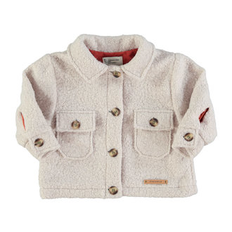 Piupiuchick Piupiuchick Faux fur jacket ecru w/ back Vida Bonita print