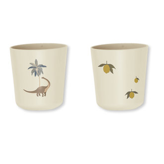 Konges Slojd Konges Slojd 2-pack cup lemon/dino