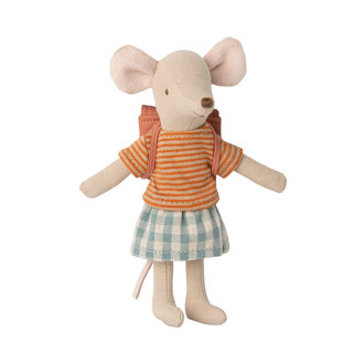 Maileg Maileg tricycle mouse big  sister with bag old rose Maileg Maileg tricycle mouse big  sister with bag old rose
